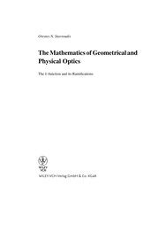 Front cover of The mathematics of geometrical and physical optics by O. N. Stavroudis