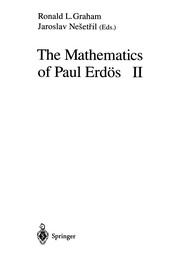 Cover of The mathematics of Paul Erdös by Ronald L. Graham