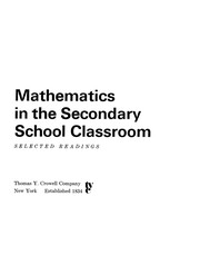 Front cover of Mathematics in the secondary school classroom by Gerald R. Rising