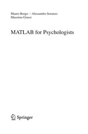 Cover of MATLAB for psychologists by Mauro Borgo