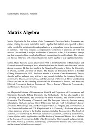 Cover of Matrix Algebra by Karim M. Abadir