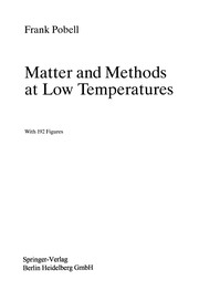 Front cover of Matter and Methods at Low Temperatures by Frank Pobell