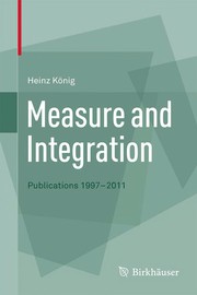 Cover of Measure and Integration by Heinz König