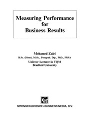 Front cover of Measuring Performance for Business Results by Mohamed Zairi