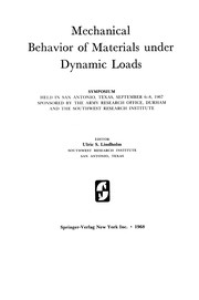 Front cover of Mechanical Behavior of Materials under Dynamic Loads by Ulric S. Lindholm