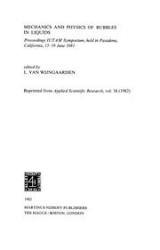 Front cover of Mechanics and Physics of Bubbles in Liquids by L. Wijngaarden