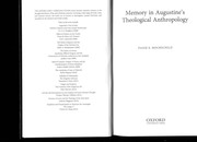 Front cover of Memory in Augustine's theological anthropology by Paige E. Hochschild