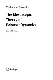 Front cover of The mesoscopic theory of polymer dynamics by V. N. Pokrovskiĭ
