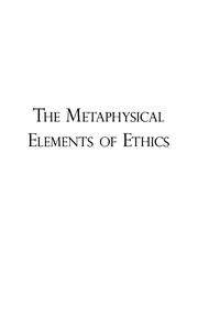 Front cover of The metaphysical elements of ethics by Immanuel Kant