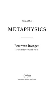 Cover of Metaphysics by Peter Van Inwagen