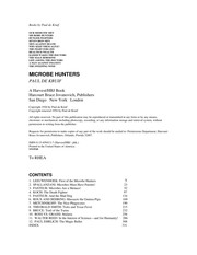 Cover of Microbe hunters by Paul De Kruif