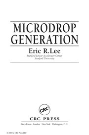 Cover of Microdrop generation by Eric R. Lee