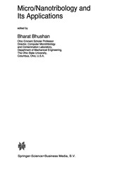 Cover of Micro/Nanotribology and Its Applications by Bharat Bhushan
