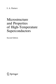 Front cover of Microstructure and Properties of High-Temperature Superconductors by I. A. Parinov