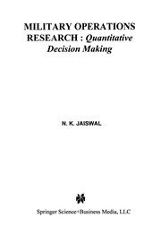Front cover of Military Operations Research by N. K. Jaiswal