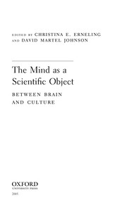Cover of The mind as a scientific object by Christina E. Erneling