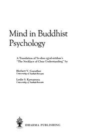 Front cover of Mind in Buddhist Psychology by Yeshe Gyaltsen
