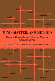 Cover of Mind, matter, and method by Paul K. Feyerabend