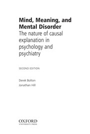 Front cover of Mind, meaning, and mental disorder by Derek Bolton