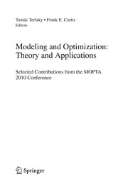 Cover of Modeling and Optimization: Theory and Applications by Tamás Terlaky