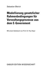 Front cover of Modellierung gesetzlicher Rahmenbedingungen für Verwaltungsprozesse aus dem E-Government by Sebastian Olbrich