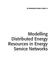 Front cover of Modelling distributed energy resources in energy service networks by Salvador Acha
