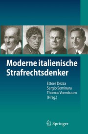 Front cover of Moderne italienische Strafrechtsdenker by Ettore Dezza