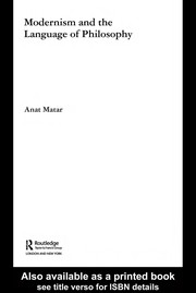 Cover of Modernism and the language of philosophy by Anat Matar