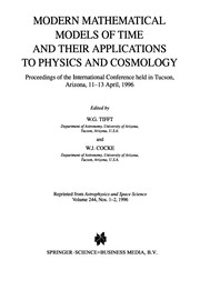 Front cover of Modern Mathematical Models of Time and their Applications to Physics and Cosmology by W. G. Tifft