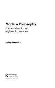 Front cover of Modern philosophy by Richard Francks
