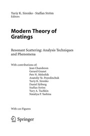 Cover of Modern theory of gratings by Yuriy K. Sirenko