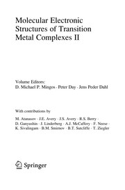 Cover of Molecular Electronic Structures of Transition Metal Complexes II by D. M. P. Mingos