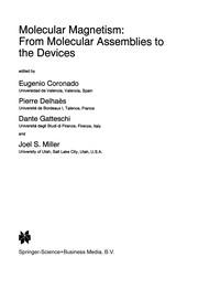 Front cover of Molecular Magnetism: From Molecular Assemblies to the Devices by Eugenio Coronado