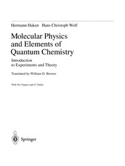 Front cover of Molecular Physics and Elements of Quantum Chemistry by Hermann Haken