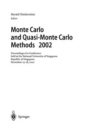 Cover of Monte Carlo and Quasi-Monte Carlo Methods 2002 by Harald Niederreiter