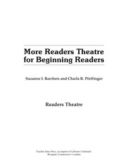 Front cover of More readers theatre for beginning readers by Suzanne I. Barchers