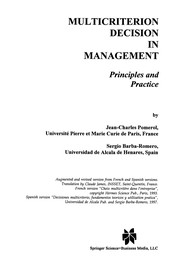 Front cover of Multicriterion Decision in Management by Jean-Charles Pomerol