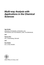 Cover of Multi-way analysis with applications in the chemical sciences by Age K Smilde