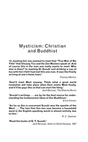 Cover of Mysticism by Daisetsu Teitaro Suzuki