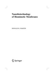 Front cover of Nanobiotechnology of biomimetic membranes by Donald Martin