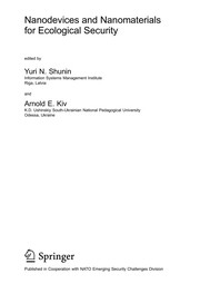 Front cover of Nanodevices and Nanomaterials for Ecological Security by Yuri N. Shunin