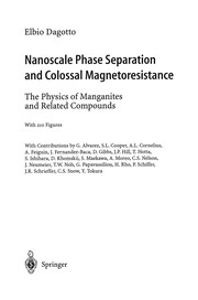 Front cover of Nanoscale Phase Separation and Colossal Magnetoresistance by Elbio Dagotto