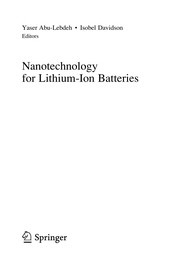 Front cover of Nanotechnology for Lithium-Ion Batteries by Yaser Abu-Lebdeh