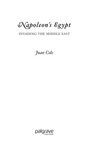 Cover of Napoléon's Egypt by Juan Ricardo Cole