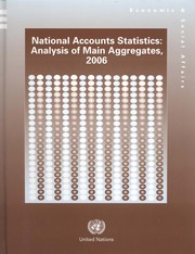 Front cover of National accounts statistics by United Nations. Statistical Division