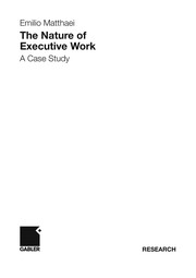Front cover of The Nature of Executive Work by Emilio E. Matthaei