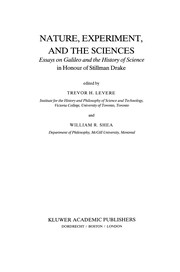 Front cover of Nature, Experiment, and the Sciences by Trevor H. Levere