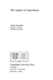 Front cover of The Neglect of Experiment by Allan Franklin