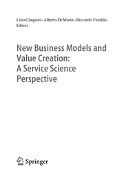 Front cover of New Business Models and Value Creation: A Service Science Perspective by Lino Cinquini