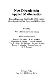 Front cover of New Directions in Applied Mathematics by Peter J. Hilton
